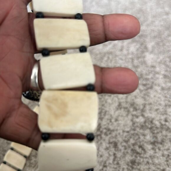 Handmade Ivory & Bead Hook Belt 34” S/M